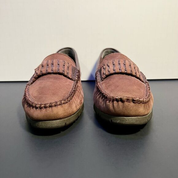 Womens HUSH PUPPIES Brown Leather Slip On Comfort Loafers / Size 7.5M - Picture 3 of 9